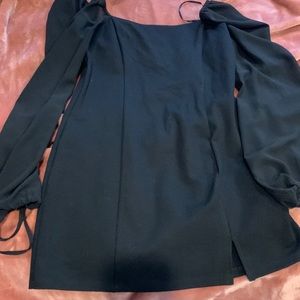 Black off the shoulder mini dress